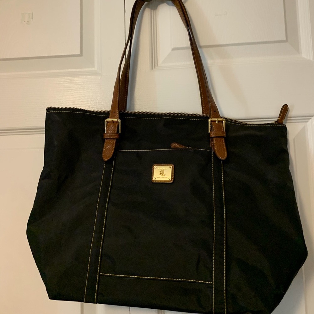 Black Nylon Tote by Ralph Lauren
